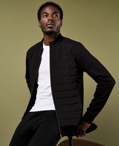 Kustom Kit Regular Fit Quilted Full Zip Sweat Jacket Thumbnail