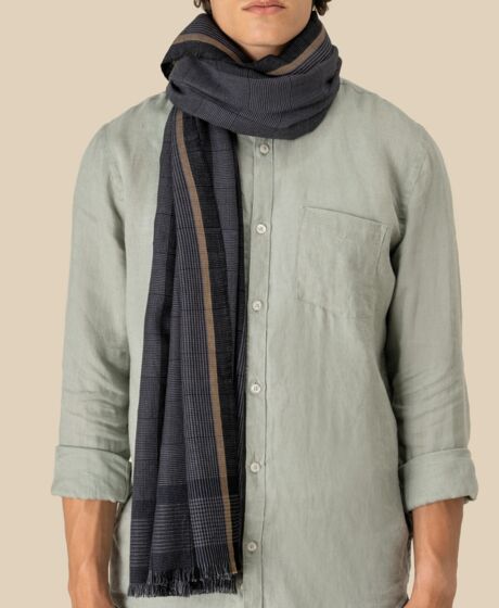 Spasso Grey Pixel Check Scarf Thumbnail