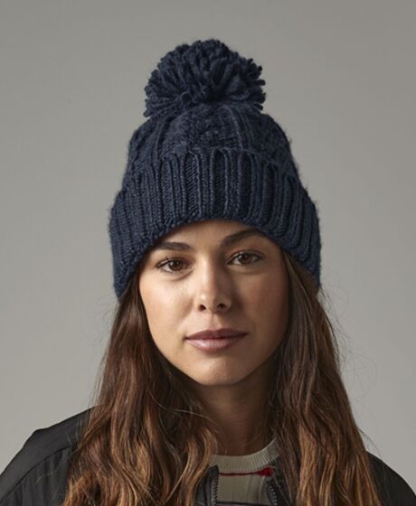 Beechfield Cable Knit Melange Beanie Thumbnail